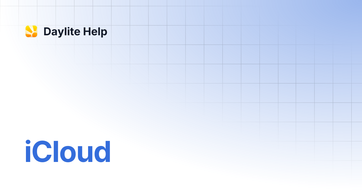 iCloud | Learn - iPhone | Daylite Help