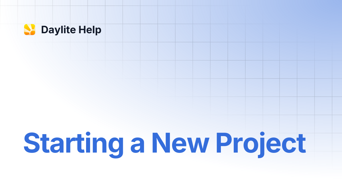 Starting a New Project | Learn - iPhone | Daylite Help