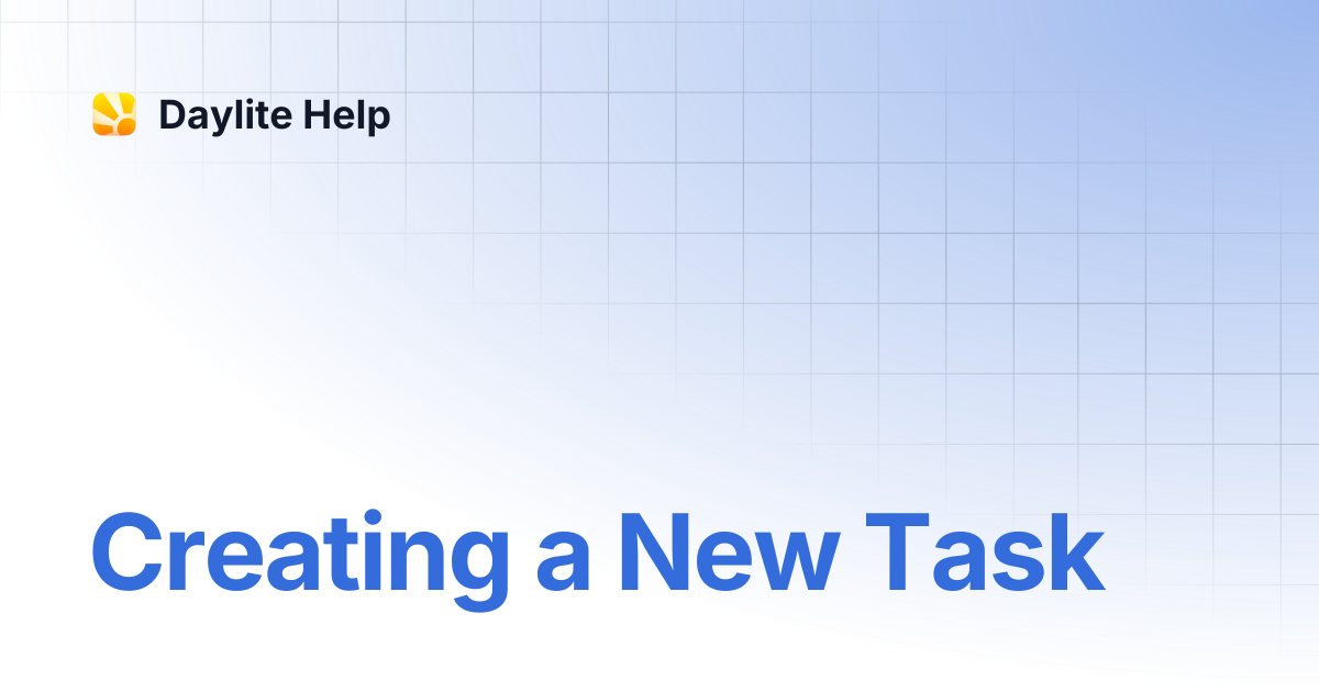 Creating a New Task | Mac Fundamentals | Daylite Help
