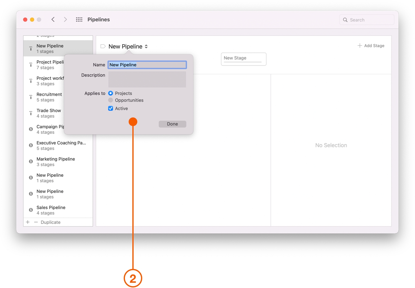 Pipelines preferences showing New Pipeline