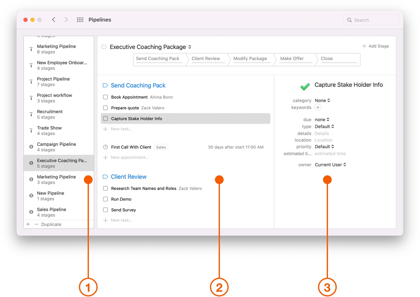 Pipelines preferences showing Stages and Tasks